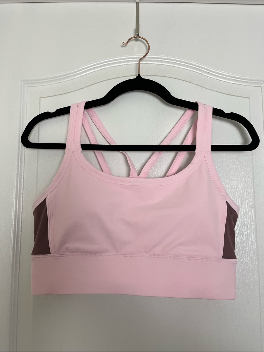 Fabletics Light Pink Double-Strap Longline Sports Bra
